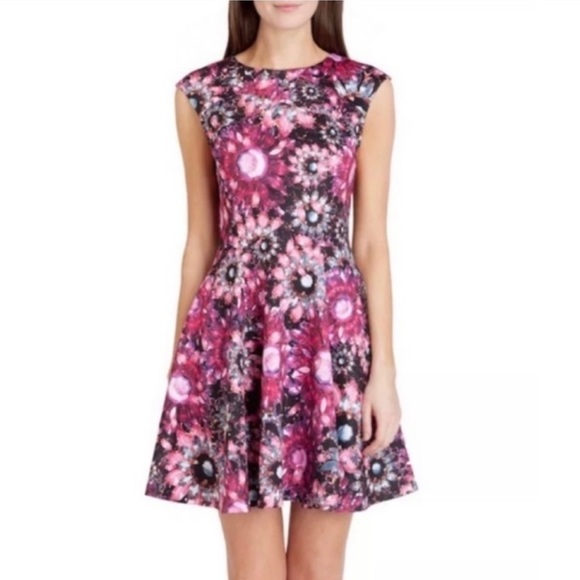 NEW‎ Ted Baker London Wroxal Floral Scuba Dress in Pink Size XS or 0-2 - Picture 1 of 7